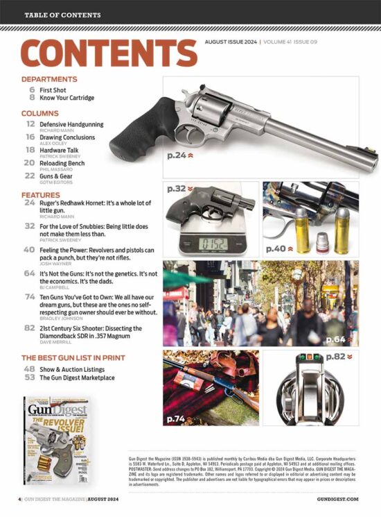 Gun Digest Aug 2024 TOC